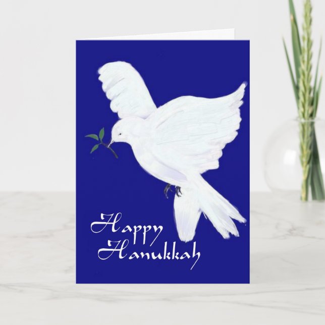 Cartes Pour Fêtes Annuelles Joyeuse colombe Hanoukka-Paix (Devant)