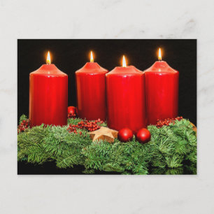Cartes Pour Fêtes Annuelles Joyeuse couronne d'avent de noël