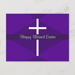 Cartes Pour Fêtes Annuelles Joyeuse Croix Blanche de Pâques Chrétien pourpre