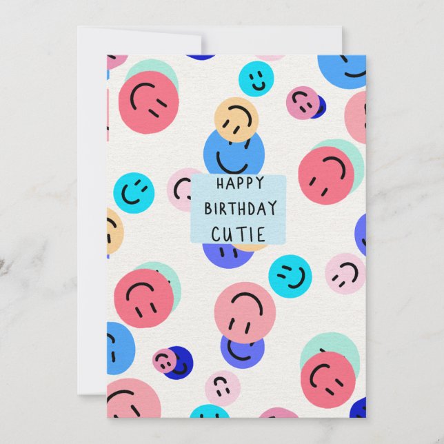 Cartes Pour Fêtes Annuelles Joyeuse Cutie d'anniversaire (Devant)