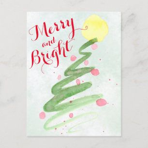 Cartes Pour Fêtes Annuelles Joyeuse et brillante aquarelle photo de l'arbre de
