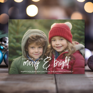 Cartes Pour Fêtes Annuelles Joyeuse et brillante calligraphie - photo horizont