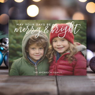Cartes Pour Fêtes Annuelles Joyeuse et brillante calligraphie - photo horizont