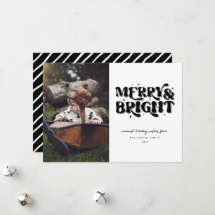 Cartes Pour Fêtes Annuelles Joyeuse et brillante photo rétro