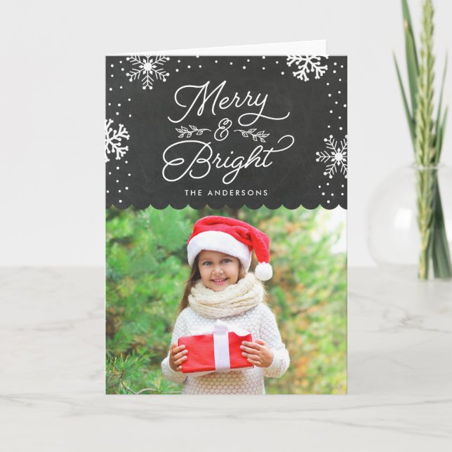 Cartes Pour Fêtes Annuelles Joyeuse et lumineuse photo rustique de vacances de (Devant)
