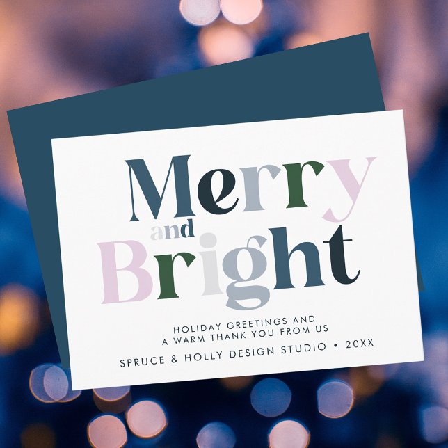 Cartes Pour Fêtes Annuelles Joyeuse Et Lumineuse Typographie Affaires Noël (Créateur téléchargé)