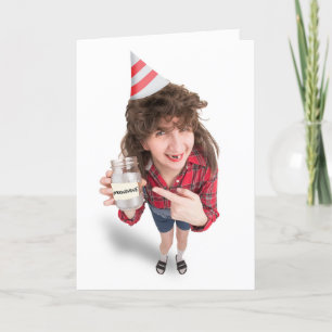 Cartes Pour Fêtes Annuelles Joyeuse Femme à cou rouge d'anniversaire avec Humo