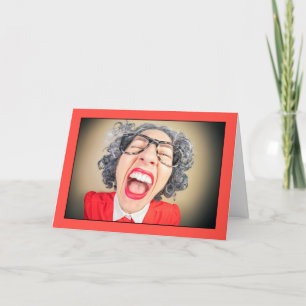 Cartes Pour Fêtes Annuelles Joyeuse femme d'anniversaire qui rit de l'Humour d