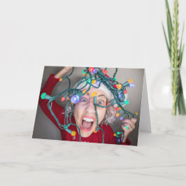 Cartes Pour Fêtes Annuelles Joyeuse Femme De Noël Aux Lumières Tangées