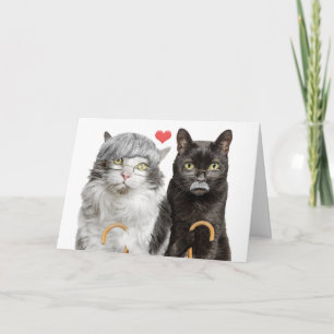 Cartes Pour Fêtes Annuelles Joyeuse Fête des Grands-Parents Couple de Chats Âg