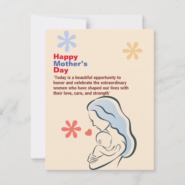 Cartes Pour Fêtes Annuelles Joyeuse fête des Mères (Devant)