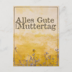 Cartes Pour Fêtes Annuelles Joyeuse fête des Mères allemande sur prairie fleur