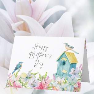 Cartes Pour Fêtes Annuelles Joyeuse Fête des Mères Aquarelle Pastel Lillies