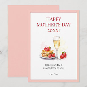 Cartes Pour Fêtes Annuelles Joyeuse fête des Mères aquarelle rose moderne élég