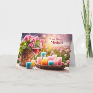 Cartes Pour Fêtes Annuelles Joyeuse fête des Mères avec de jolies bougies et r
