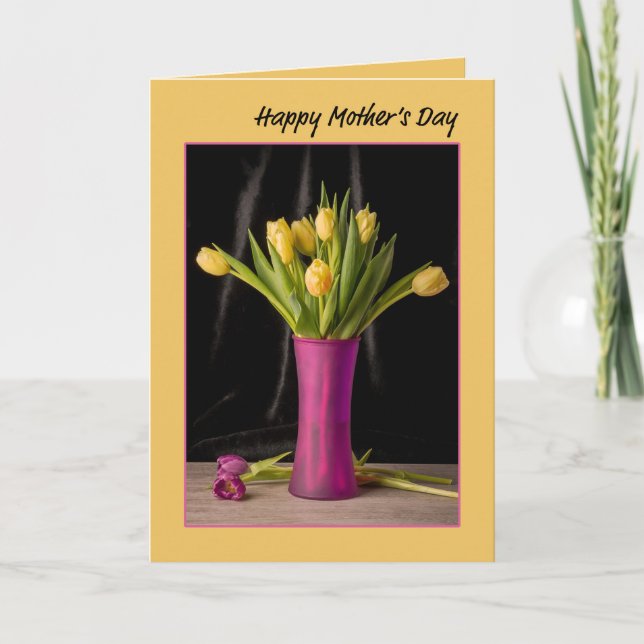 Cartes Pour Fêtes Annuelles Joyeuse Fête des Mères Beaux Tulipes (Devant)