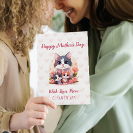 Cartes Pour Fêtes Annuelles Joyeuse fête des mères Chat pastel doux