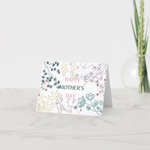 Cartes Pour Fêtes Annuelles Joyeuse fête des mères Fleurs de fleurs sauvages b
