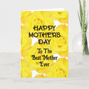Cartes Pour Fêtes Annuelles Joyeuse Fête des Mères Fleurs Jaunes Texte Personn