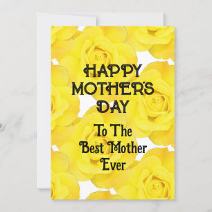 Cartes Pour Fêtes Annuelles Joyeuse Fête des Mères Fleurs Jaunes Texte Personn