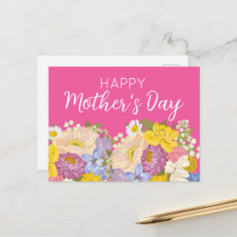 Cartes Pour Fêtes Annuelles Joyeuse Fête des Mères Floral Blooms 