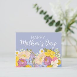 Cartes Pour Fêtes Annuelles Joyeuse Fête des Mères Floral Blooms 