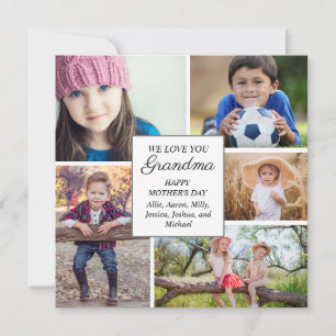 Cartes Pour Fêtes Annuelles Joyeuse Fête des Mères Grand-mère 5 Enfant Photo F