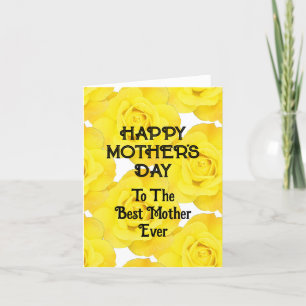 Cartes Pour Fêtes Annuelles Joyeuse fête des mères Jaune Floral Custom Salutat