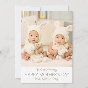 Cartes Pour Fêtes Annuelles Joyeuse fête des mères Photo personnalisée Twins C