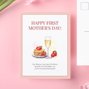 Cartes Pour Fêtes Annuelles Joyeuse fête des mères Pink Aquarelle première foi