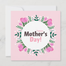 Cartes Pour Fêtes Annuelles Joyeuse Fête des Mères Tulipes Roses Plat