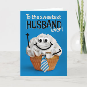 Cartes Pour Fêtes Annuelles Joyeuse Fête des Pères Mari Cupcake le plus doux