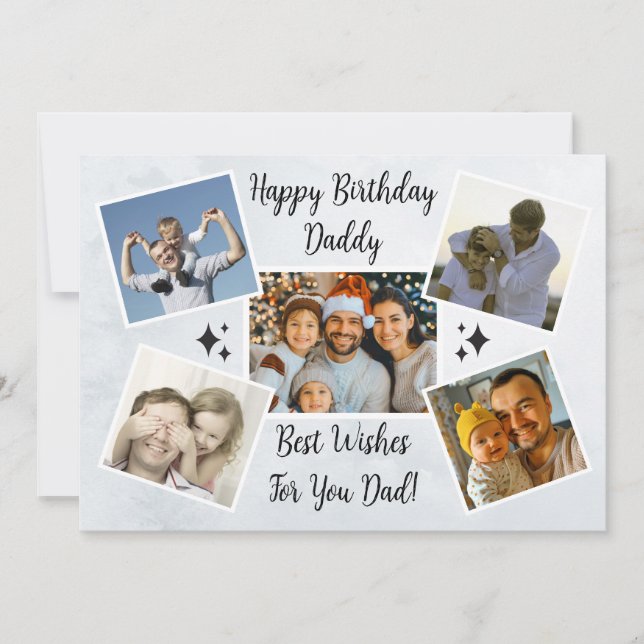 Cartes Pour Fêtes Annuelles Joyeuse Fête des Pères Papa Collage Photo Personna (Devant)