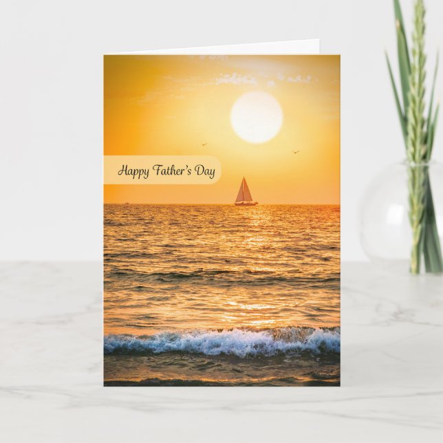 Cartes Pour Fêtes Annuelles Joyeuse Fête des Pères Photographie du coucher de  (Devant)