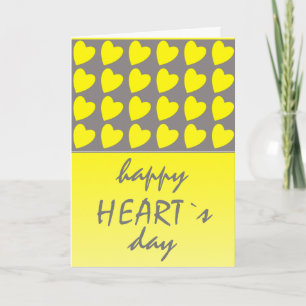 Cartes Pour Fêtes Annuelles Joyeuse Fête du Cœur Cœur Jaune Saint-Valentin