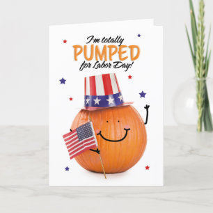 Cartes Pour Fêtes Annuelles Joyeuse fête du travail Humour Citrouille patrioti