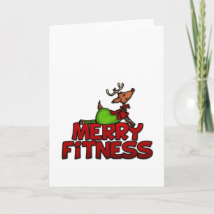 Cartes Pour Fêtes Annuelles Joyeuse forme physique - yoga - renne dans la