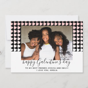 Cartes Pour Fêtes Annuelles Joyeuse Galentine`s Day Cœur Rose Photo Amie Fête