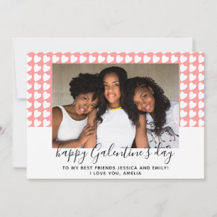 Cartes Pour Fêtes Annuelles Joyeuse Galentine`s Day Photo d'amitié Cœur Rose