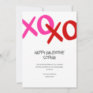 Cartes Pour Fêtes Annuelles Joyeuse Galentine XOXO Câlins et Bisous Meilleures