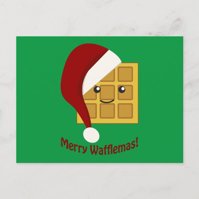 Cartes Pour Fêtes Annuelles Joyeuse gaufre de Noël de Wafflemas (Devant)