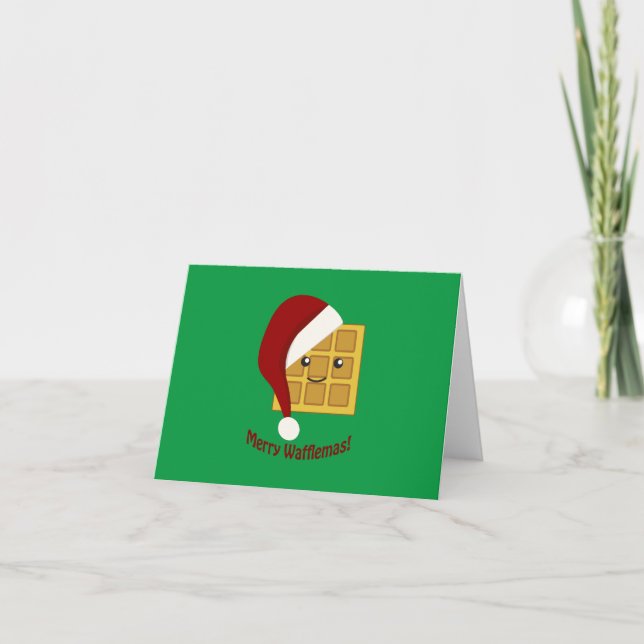 Cartes Pour Fêtes Annuelles Joyeuse gaufre de Noël de Wafflemas (Devant)