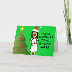 Cartes Pour Fêtes Annuelles Joyeuse infirmière de Noël