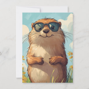 Cartes Pour Fêtes Annuelles Joyeuse journée de la marmotte Mignonne marmotte c