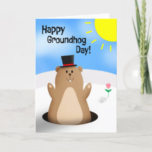 Cartes Pour Fêtes Annuelles Joyeuse Journée De La Marmotte Pour Toute Personne
