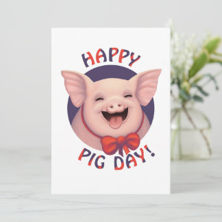 Cartes Pour Fêtes Annuelles Joyeuse Journée du Cochon !