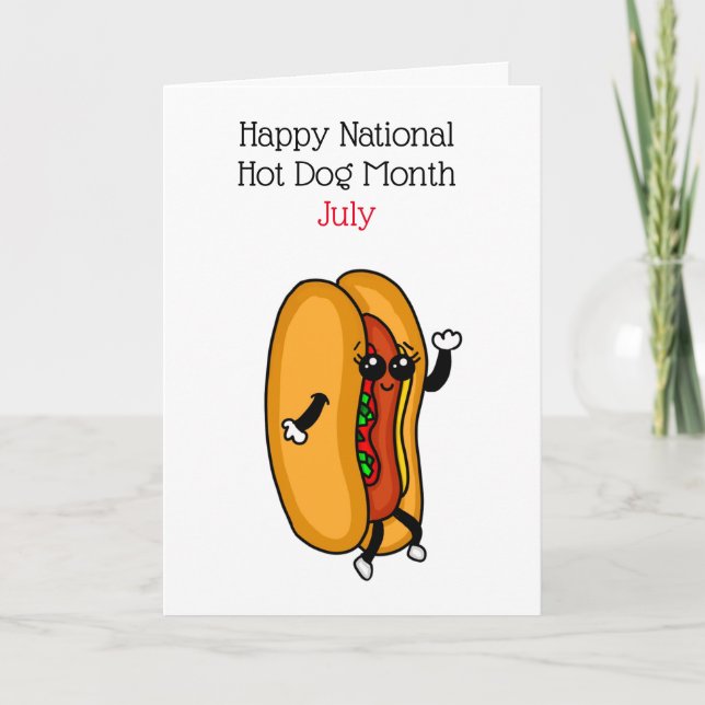 Cartes Pour Fêtes Annuelles Joyeuse Journée nationale des chiens chauds Jours  (Devant)