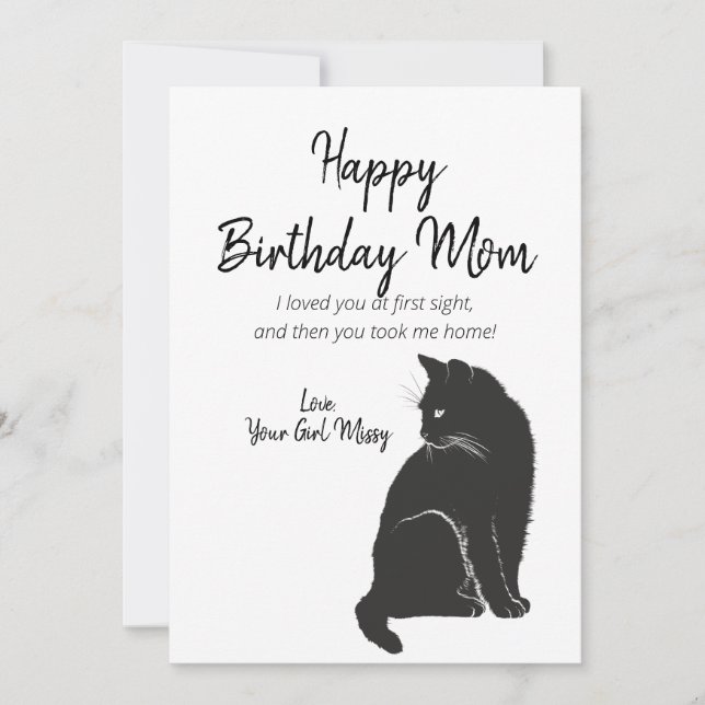 Cartes Pour Fêtes Annuelles Joyeuse Maman d'anniversaire du chat Salutation (Devant)