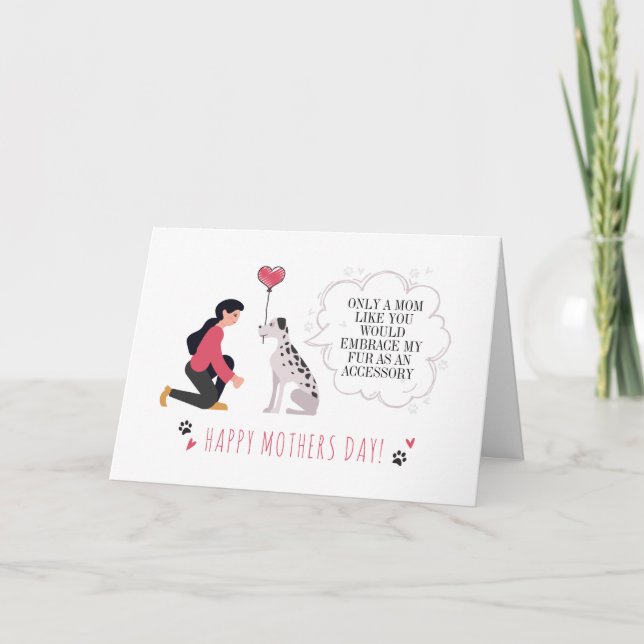 Cartes Pour Fêtes Annuelles Joyeuse mère Fête des mères Chien Maman personnali (Devant)
