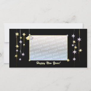 Cartes Pour Fêtes Annuelles Joyeuse nouvelle année étoiles Noir